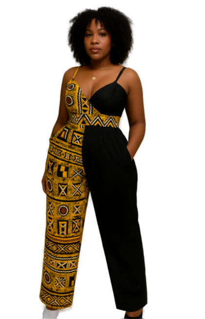 Village Cloth black and gold jumpsuit design